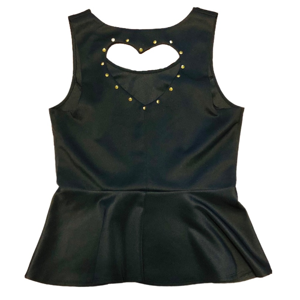 Black Babydoll Heart Shirt Charlotte Russe Size L